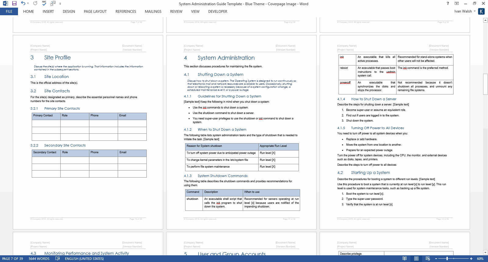 Microsoft Word Template For User Guide