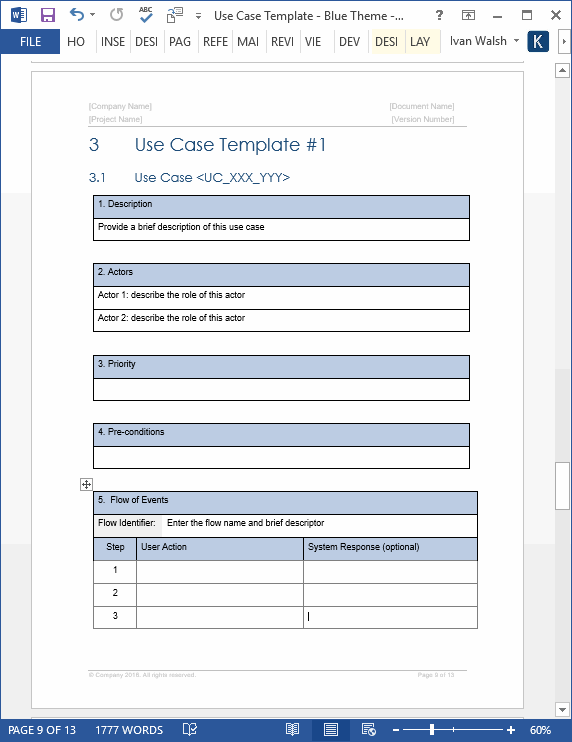 Use Case Template (MS Word+Visio) - Templates, Forms ...