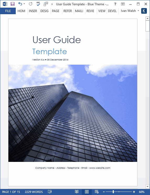 user guide template word free download