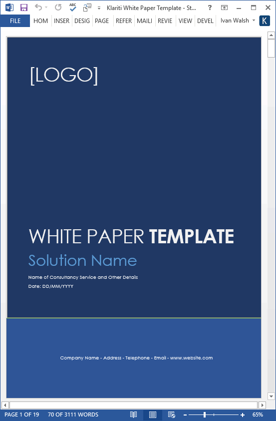 White Papers MS Word templates & free tutorials