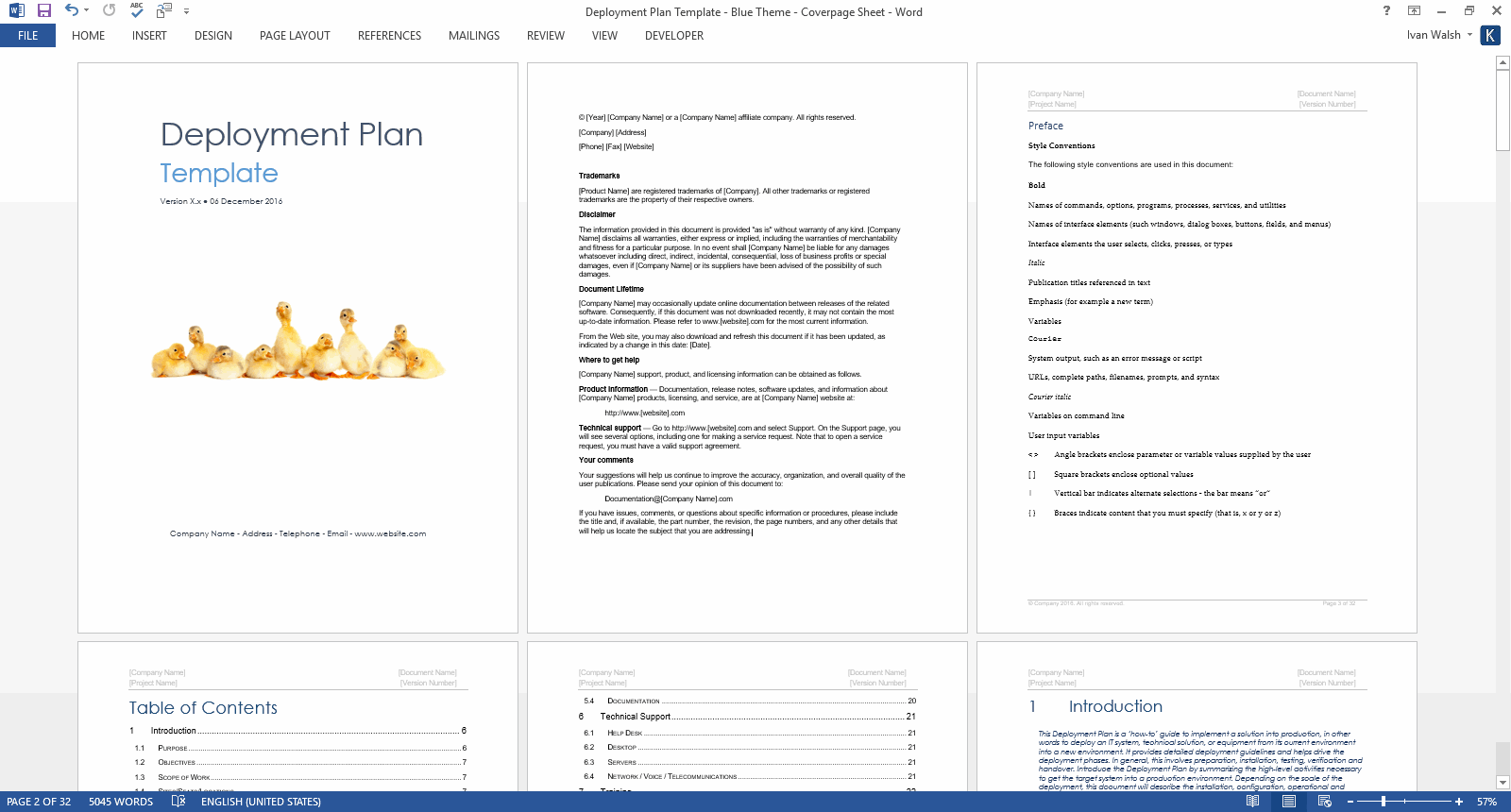 Deployment Plan Template (MS Word) Templates, Forms, Checklists for