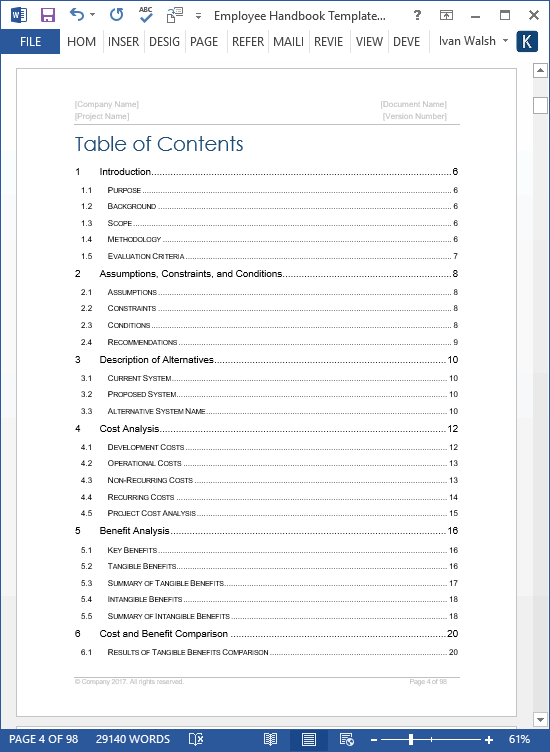 Employee Handbook Templates (MS Word + Free Policy Manual)