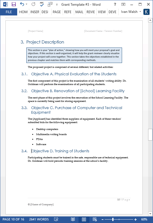 one page project proposal template word