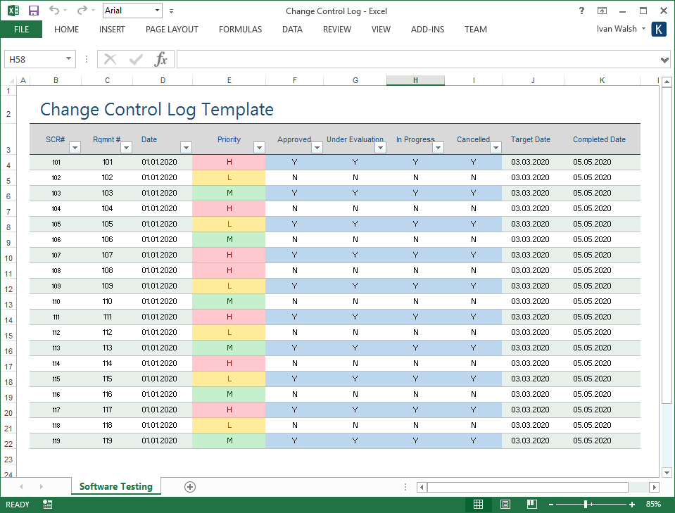 Software License Tracking Excel Template from klariti.com