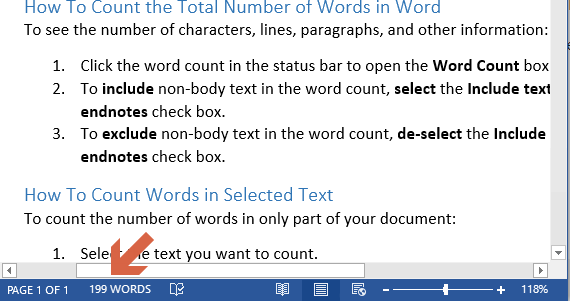 microsoft word word count with index and tables