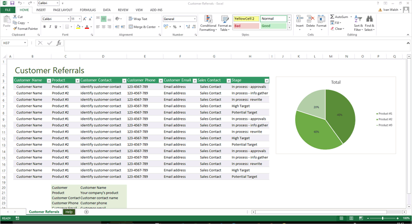 Excel Template – Customer Referrals