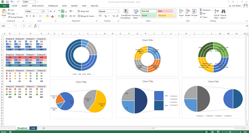 Microsoft Excel Pie Chart Template