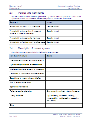 Concept of Operations Template