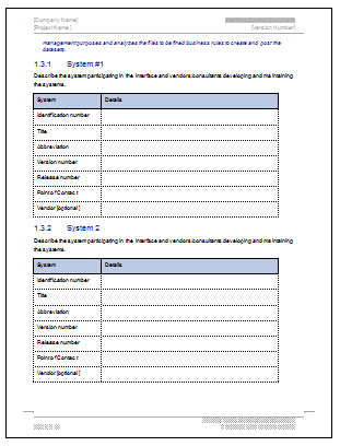 Interface Control Document Sample Template