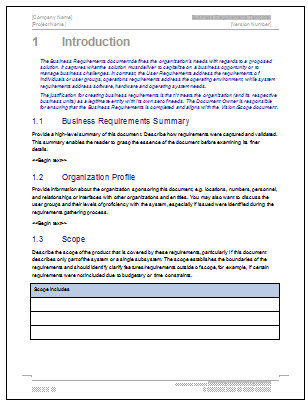 Click here to download your Business Requirements Specification Template