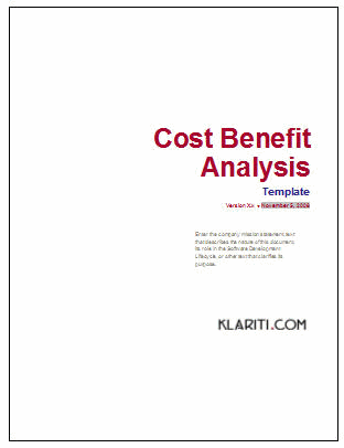 Cost Benefit Analysis Word Template