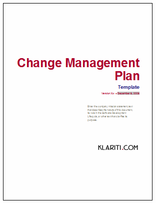 MS Word Change Management Plan Template