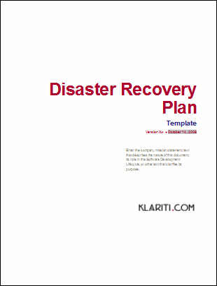 Disaster Recover MS Word Template