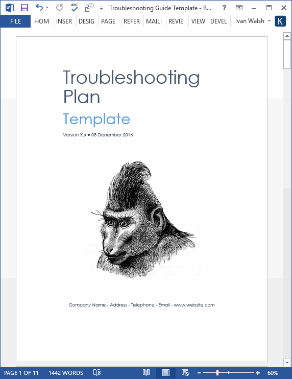 Troubleshooting Guide Template (MS Word) Templates, Forms, Checklists