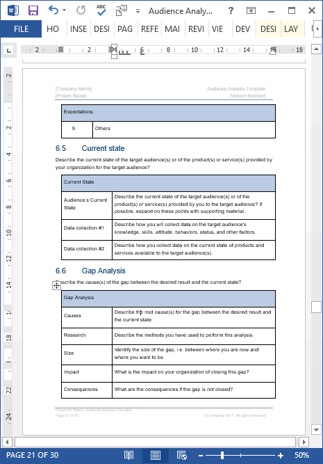 Audience Analysis – Template MS Word Excel | Free Samples & Checklists
