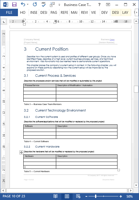Business Case Templates (MS Word) Templates Forms Checklists for MS