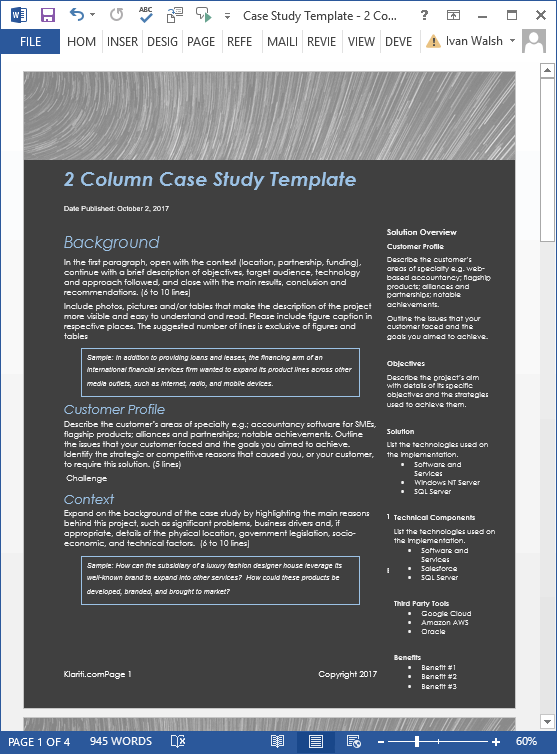 case study word document template