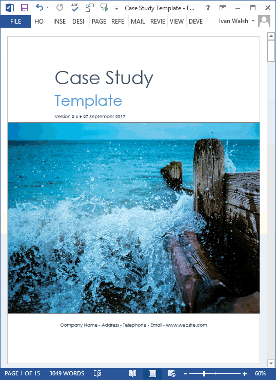 case study templates word