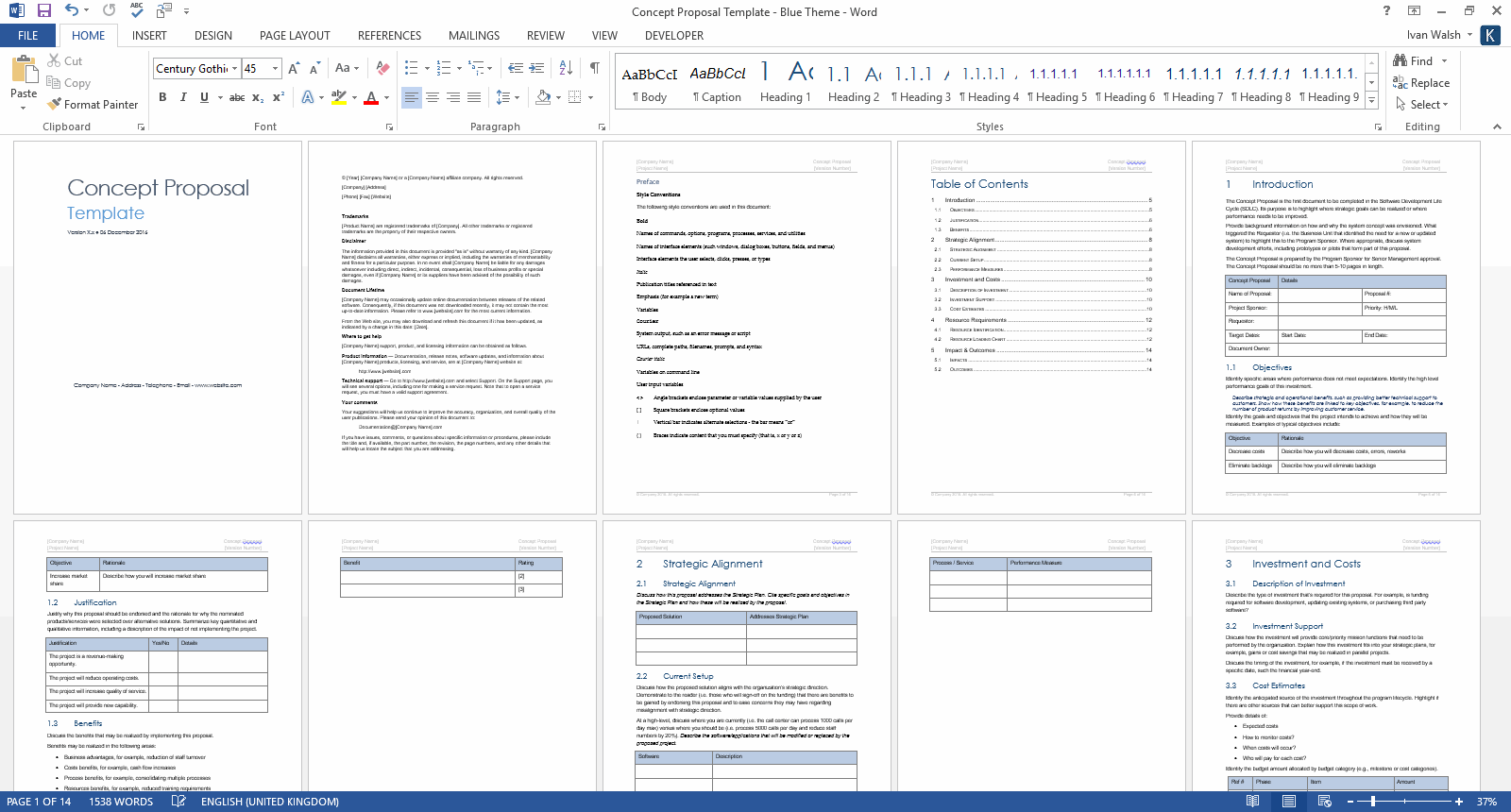 excel proposal template