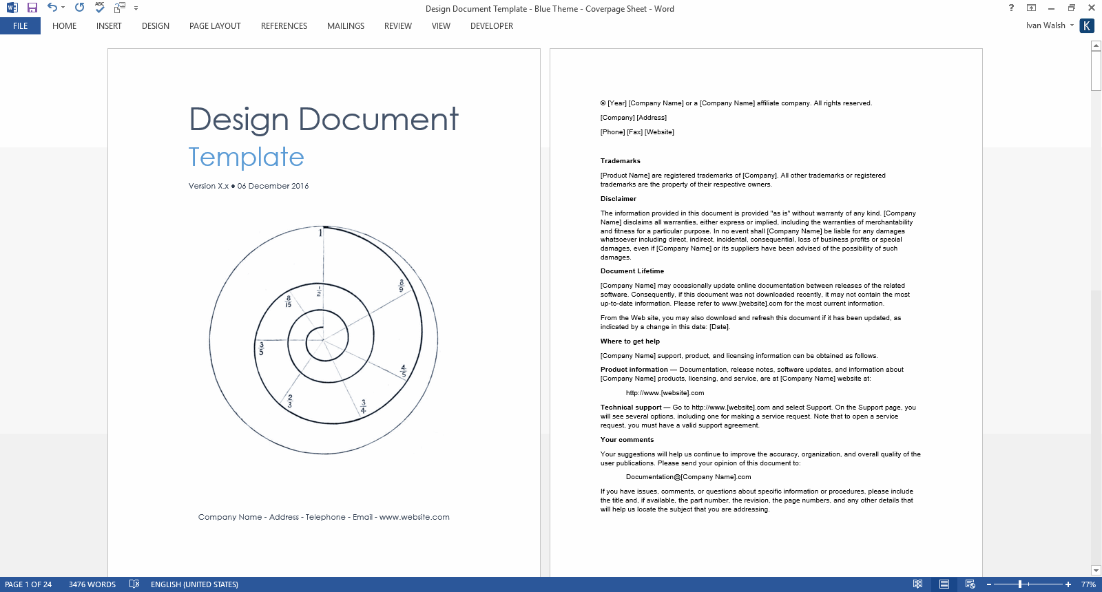 Design Document template • My Software Templates