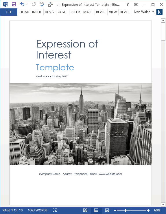 Expression of Interest Template (MS Word)