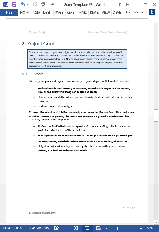 Microsoft Word Project Proposal Template