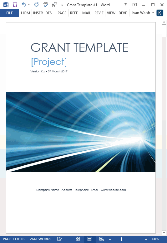 Grant Proposal Template (MS Word/Excel) – Templates, Forms, Checklists