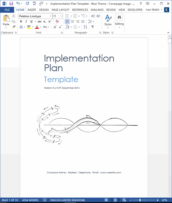 Implementation Plan Template Ms Word Templates Forms Checklists For Ms Office And Apple Iwork