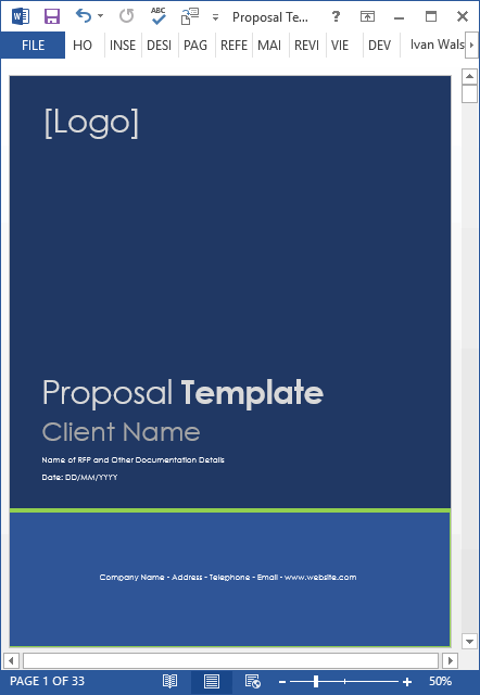 Proposal Template MS Word Excel