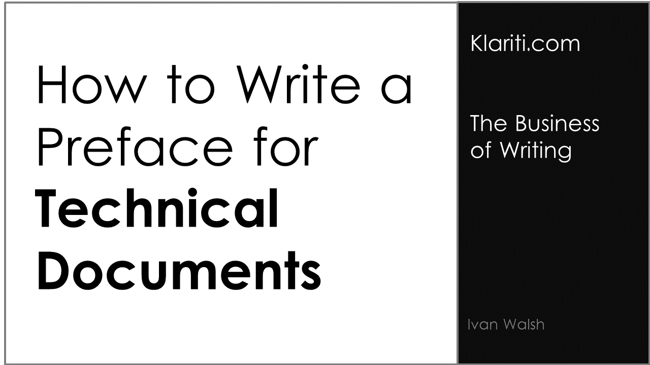 How to Write a Preface for Technical Documents