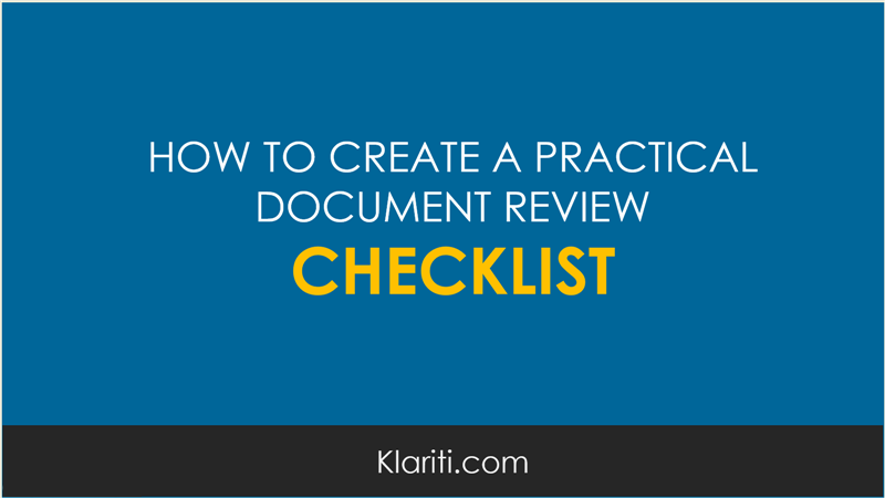 How to create a practical document review checklist