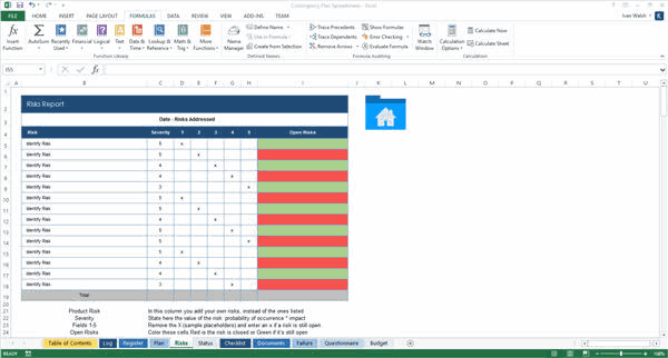 contingency-plan-template-excel-risk-report