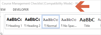 stop compatibility mode in word in word for mac