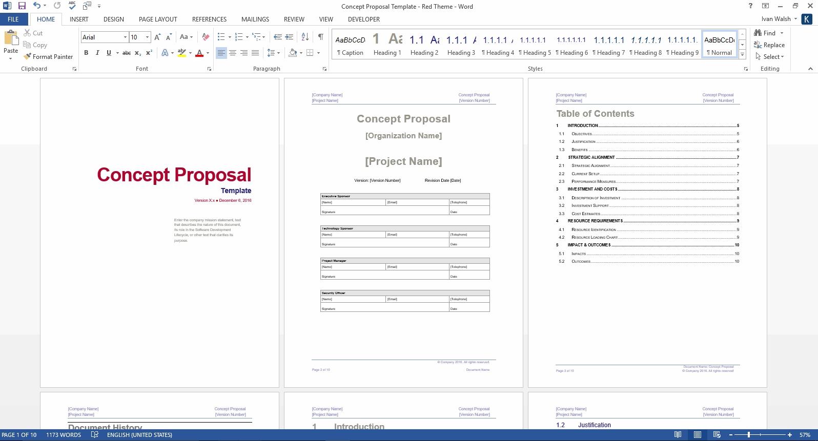 Concept Proposal (MS Word) - Templates, Forms, Checklists for MS Office and Apple iWork
