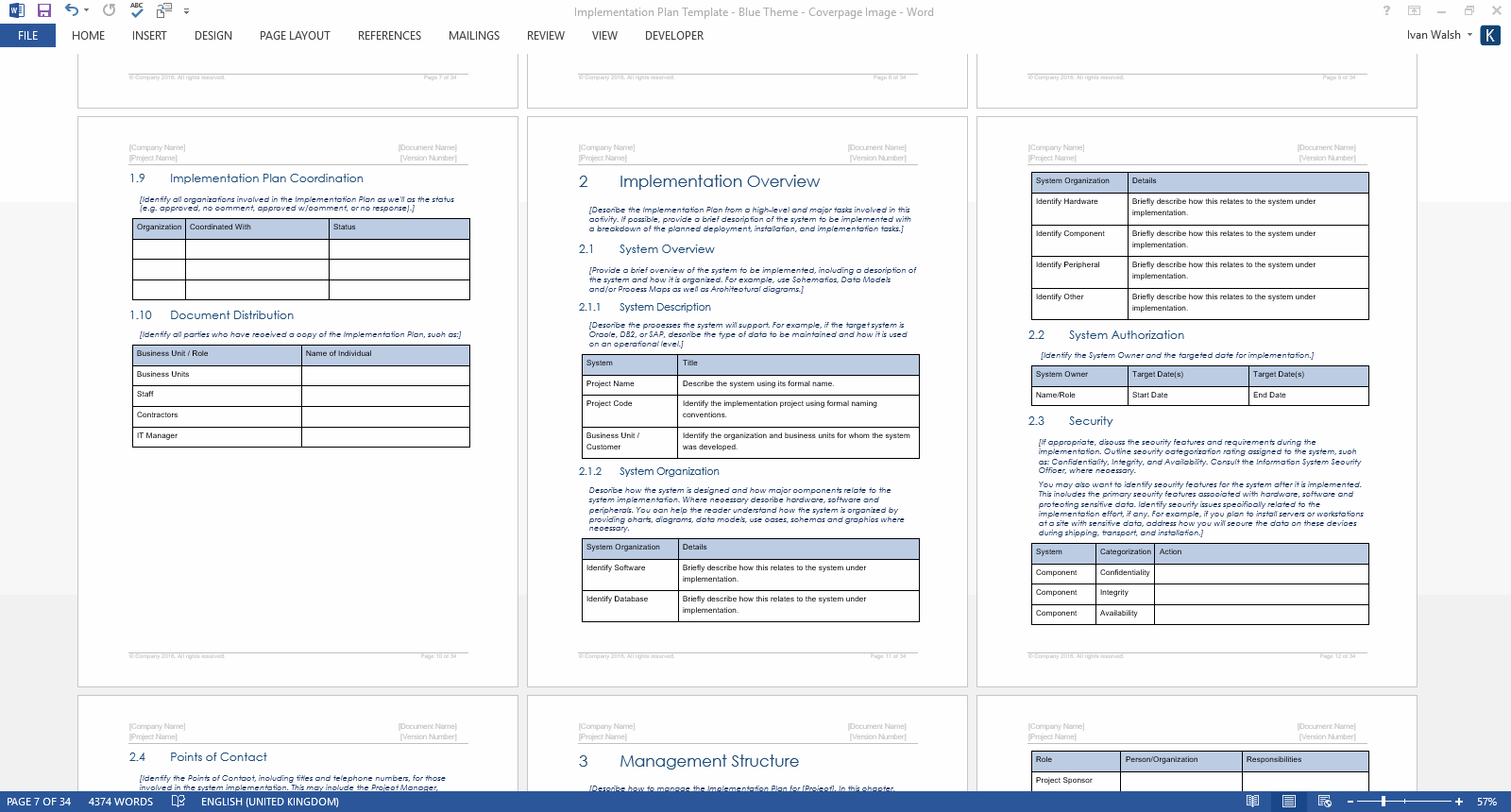 Implementation Plan Template Templates Forms Checklists For Ms Office And Apple Iwork