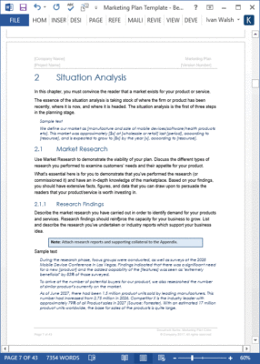 Marketing Plan Templates (MS Office) – MS Office Templates with AI prompts