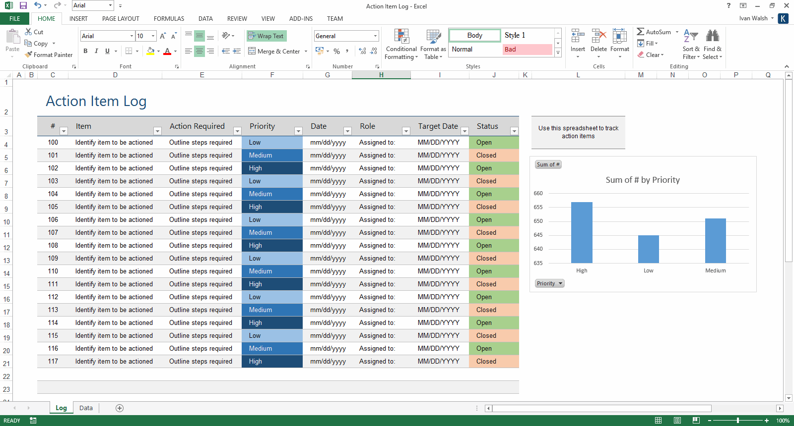 Project Work Plan Template Excel from klariti.com