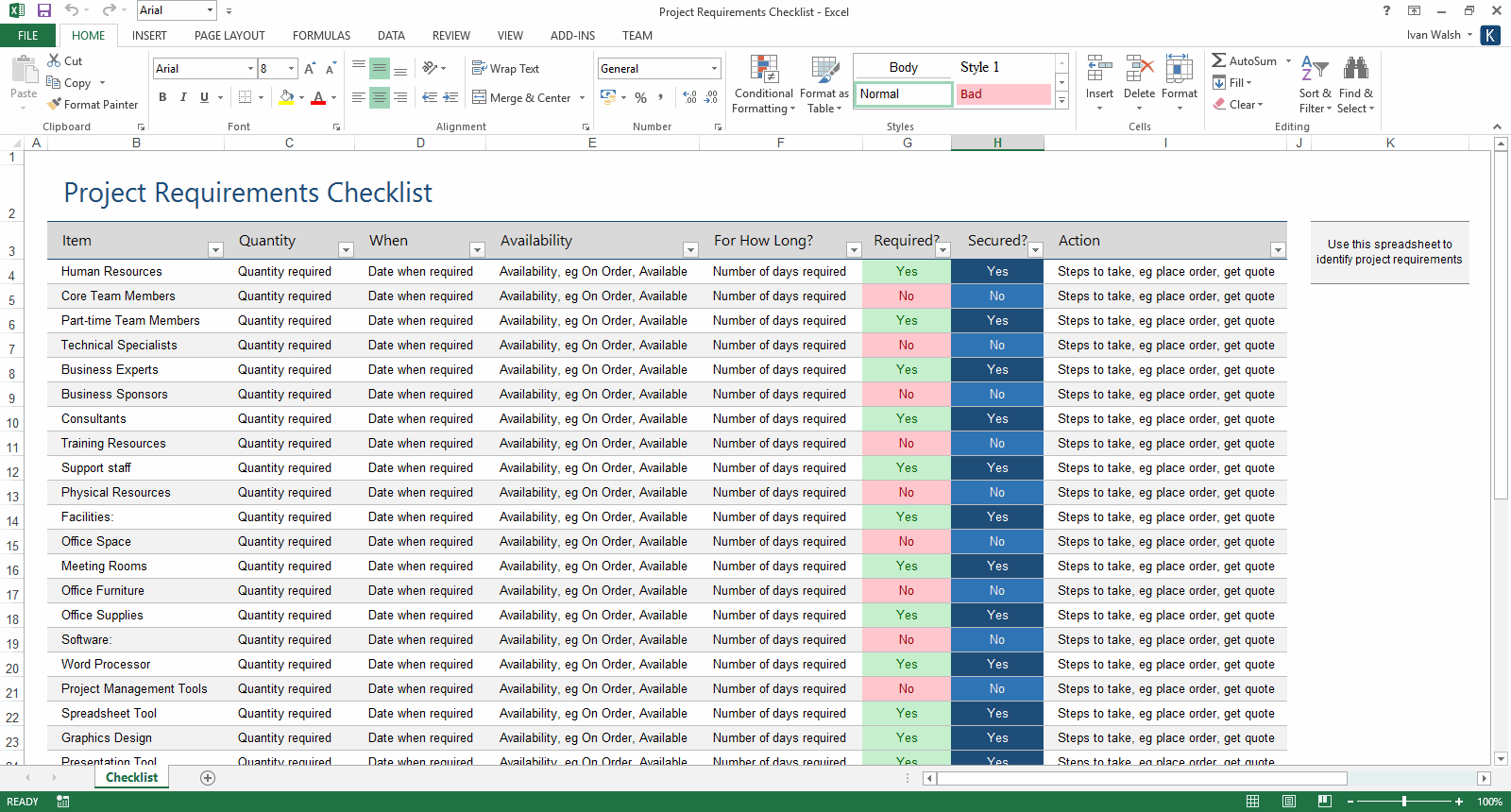 Document Management Template Excel