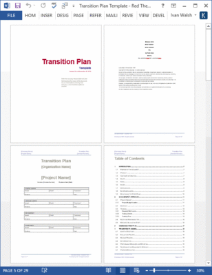 Transition Plan Template – Templates, Forms, Checklists for MS Office ...