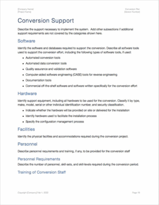 Conversion Plan Template (Apple) – MS Office Templates with AI prompts