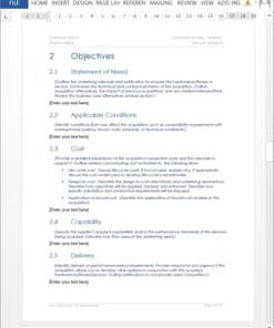 Acquisition Strategy Plan Template – Templates, Forms, Checklists for ...