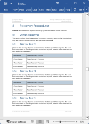 Backup and Recovery Plan Templates – MS Office Templates with AI prompts