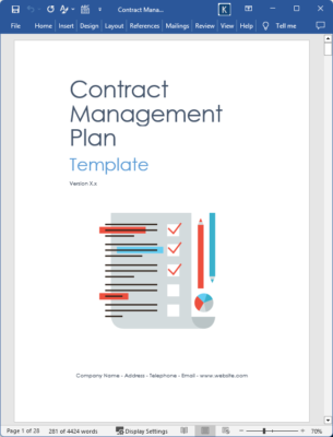 Contract Management Plan Template