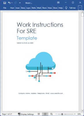 Work Instruction Template: AWS Site Reliability Engineering